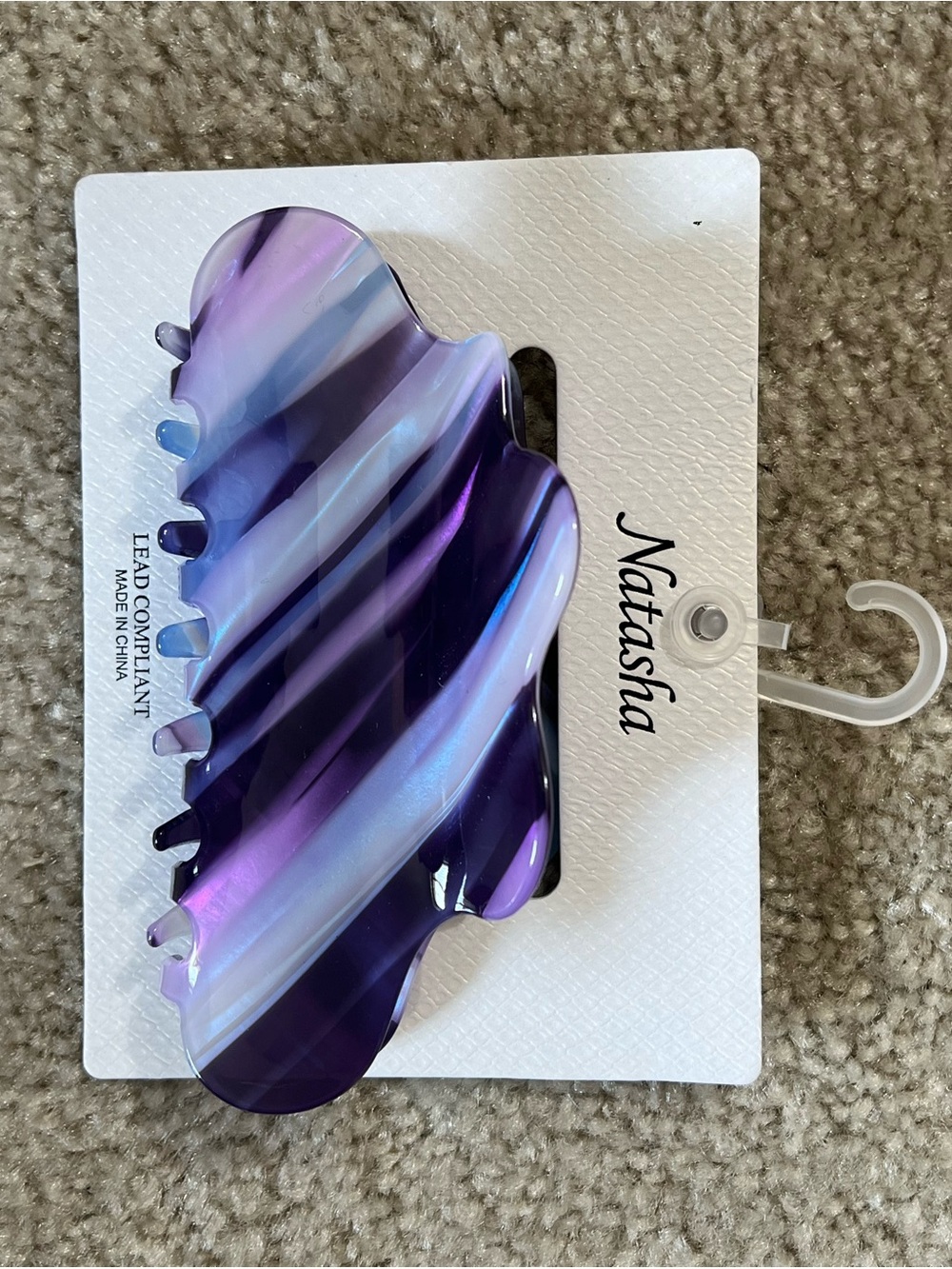 Natasha Couture Swirl Purple Resin Hair Claw Clip